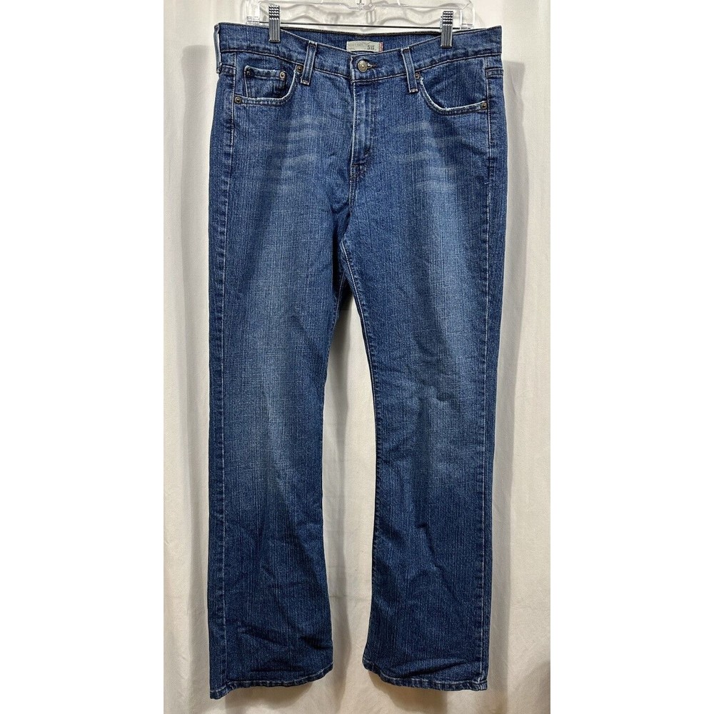 Levis 515 Womens Sz 12L 33x33 Nouveau Boot Cut Jeans Blue Medium Wash Stretch